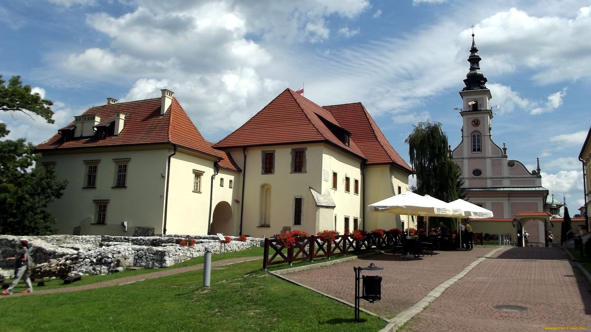 города, краков, , польша, костел