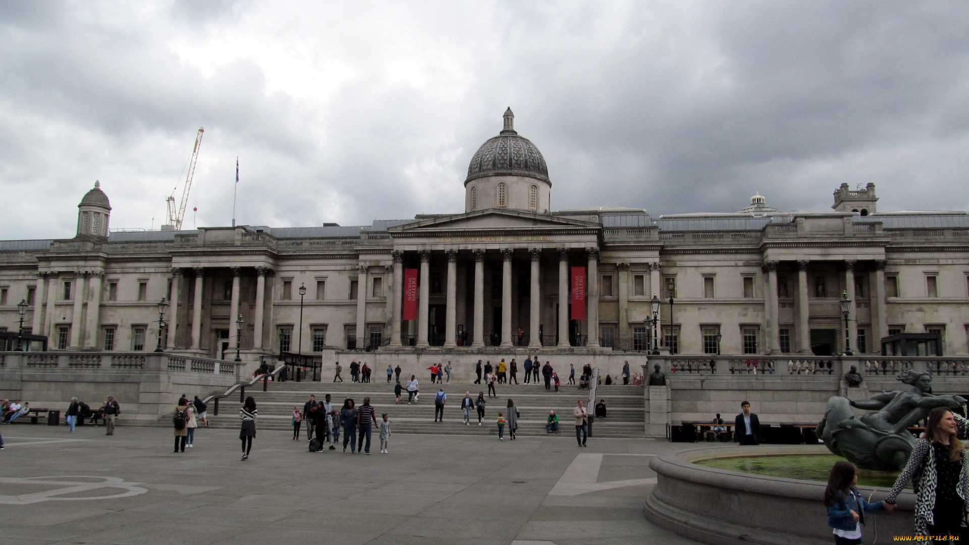 national, art, gallery, trafalgar, square, города, лондон, , великобритания, trafalgar, square, national, art, gallery
