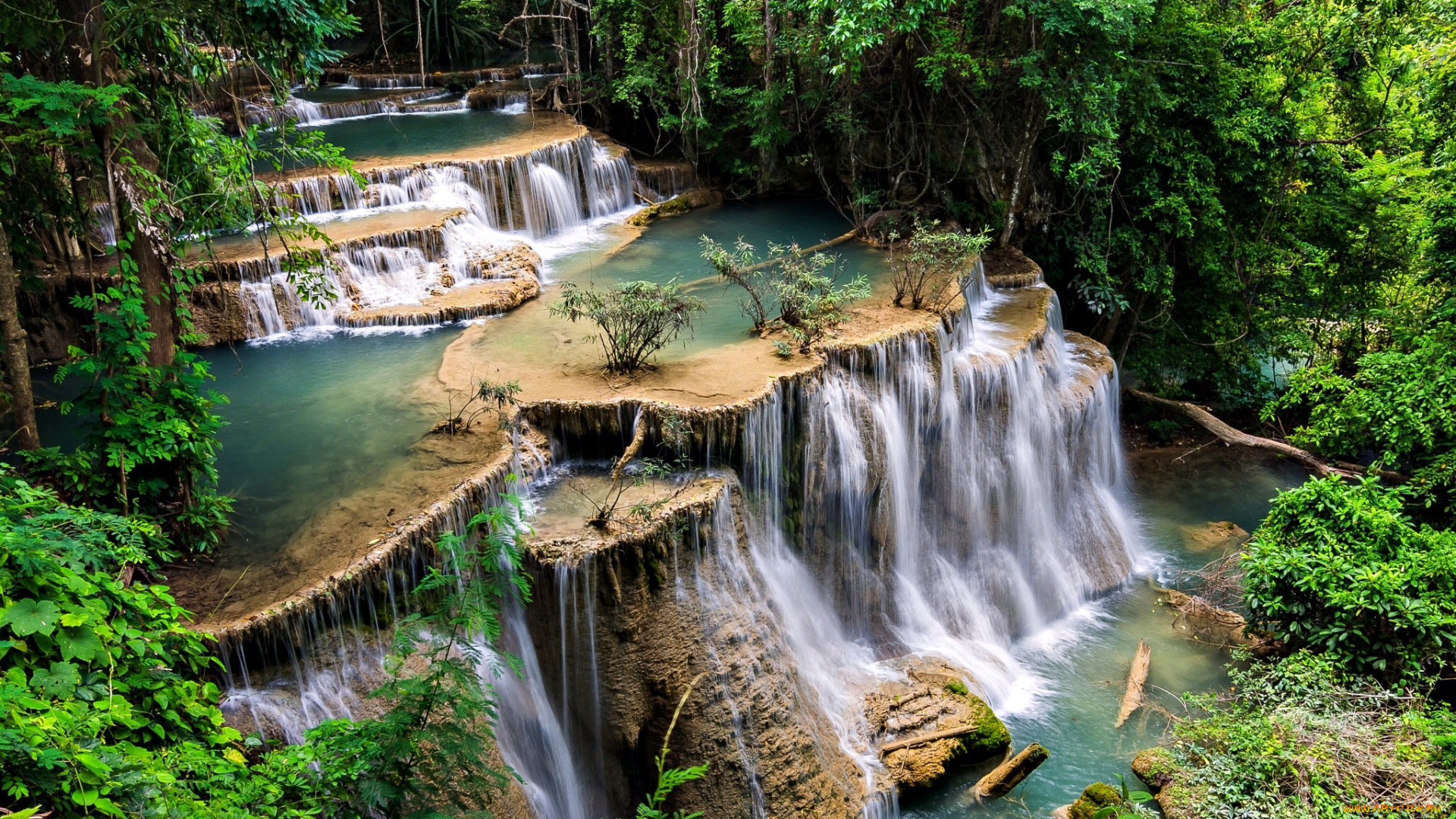 природа, водопады, каскад