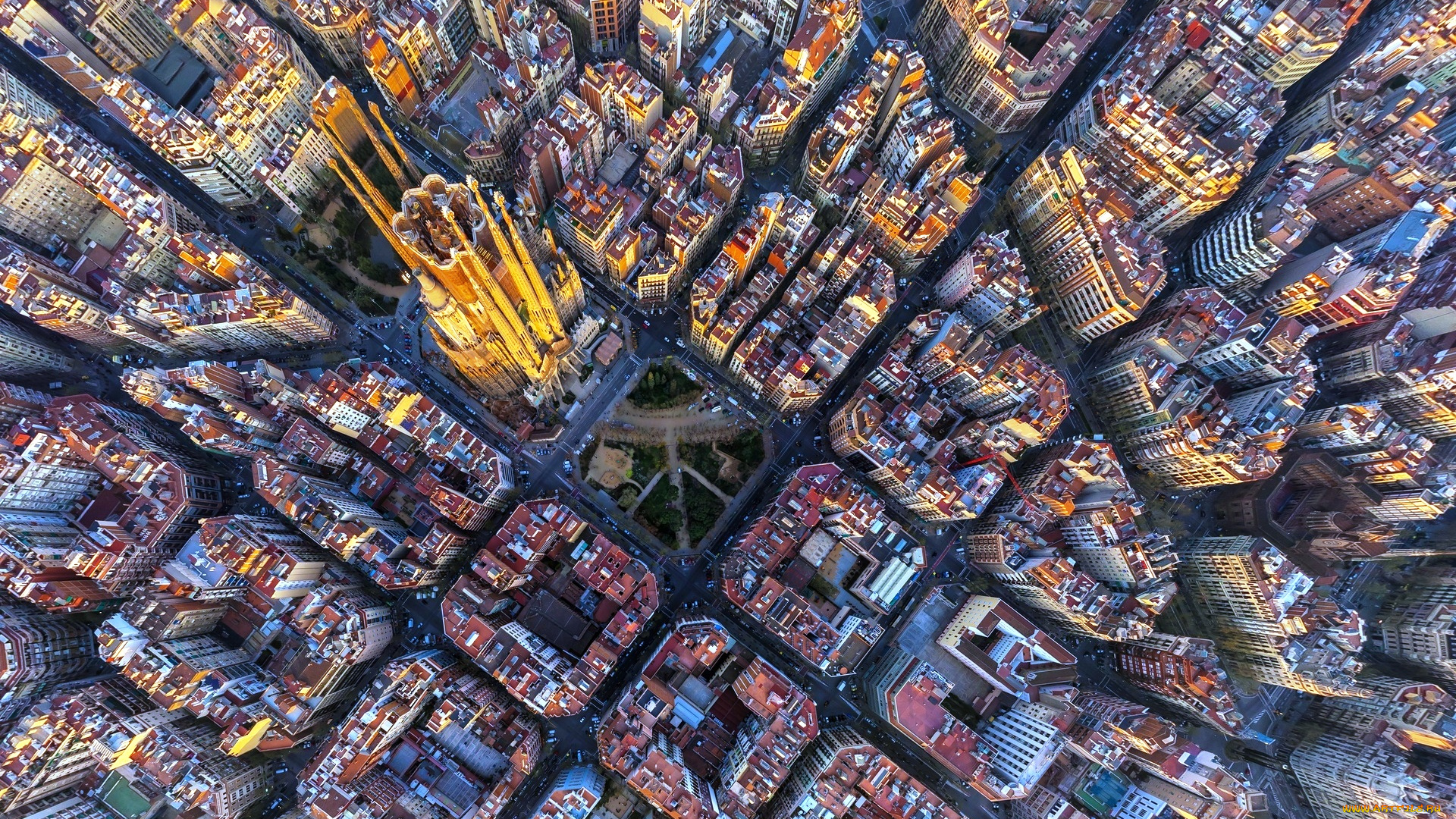 саграда-фамилия, города, барселона, , испания, улицы, дома, храм, панорама