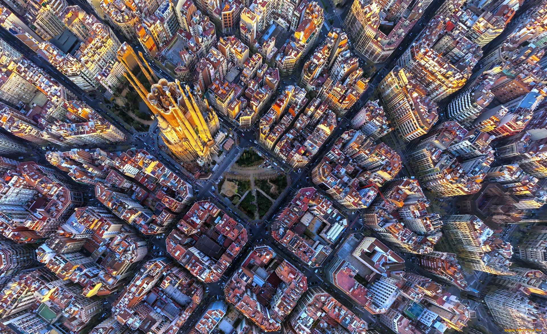 саграда-фамилия, города, барселона, , испания, улицы, дома, храм, панорама