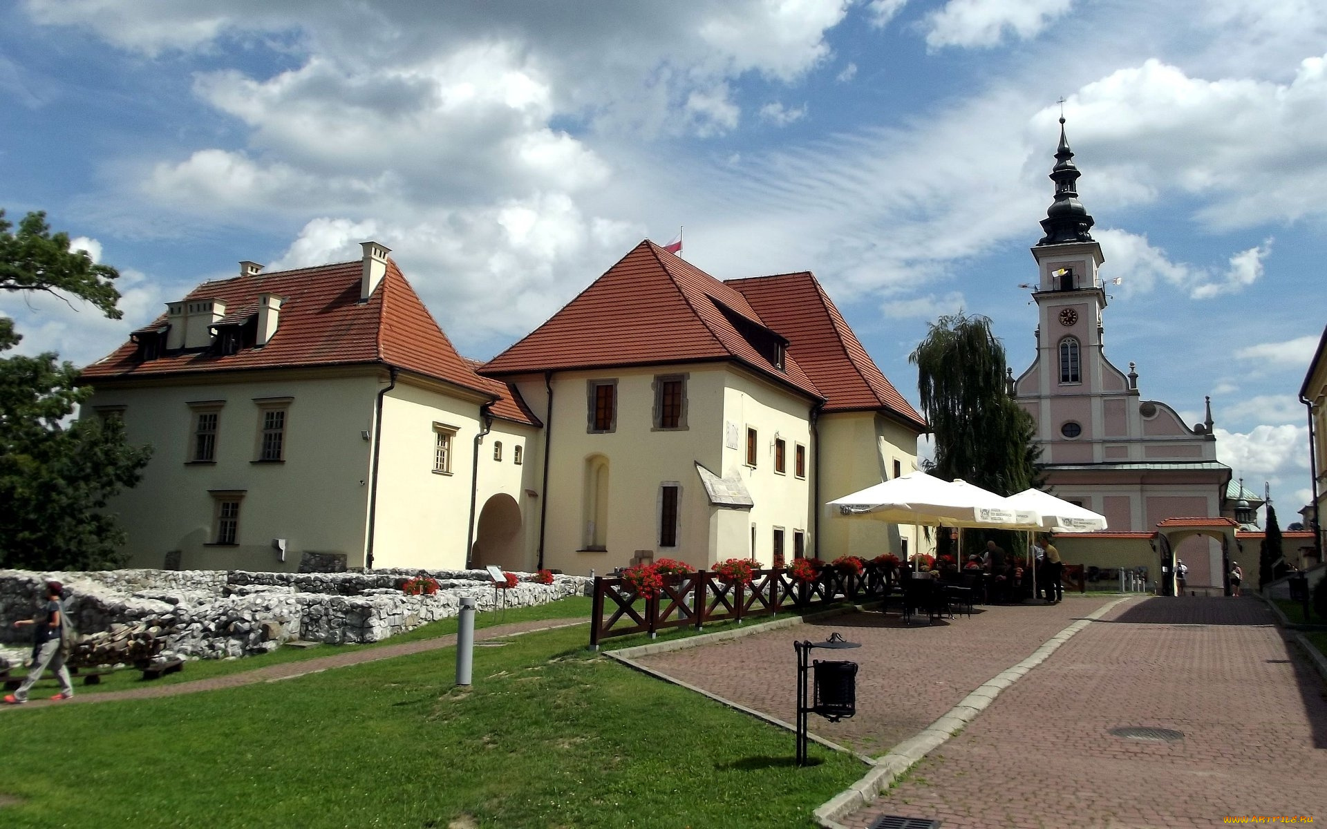 города, краков, , польша, костел