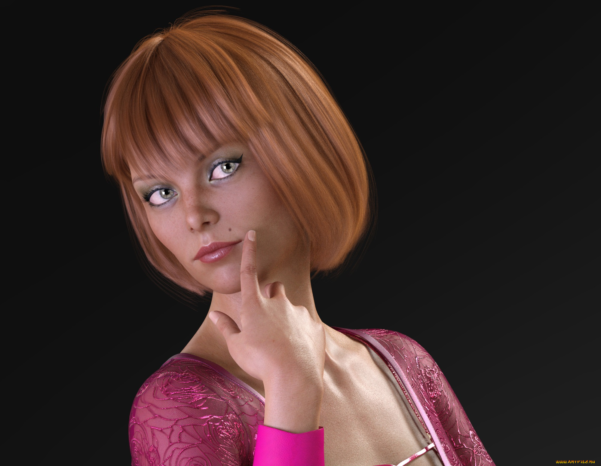 3д, графика, портрет, , portraits, фон, взгляд, девушка