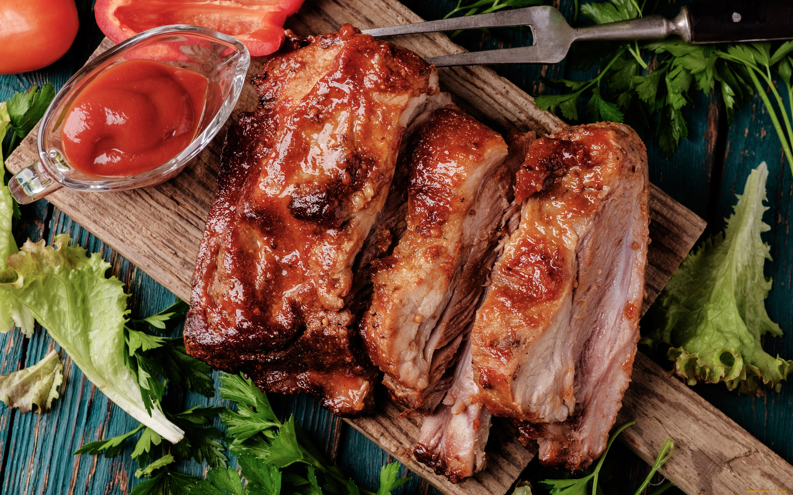 еда, мясные, блюда, кусок, запеченного, мяса