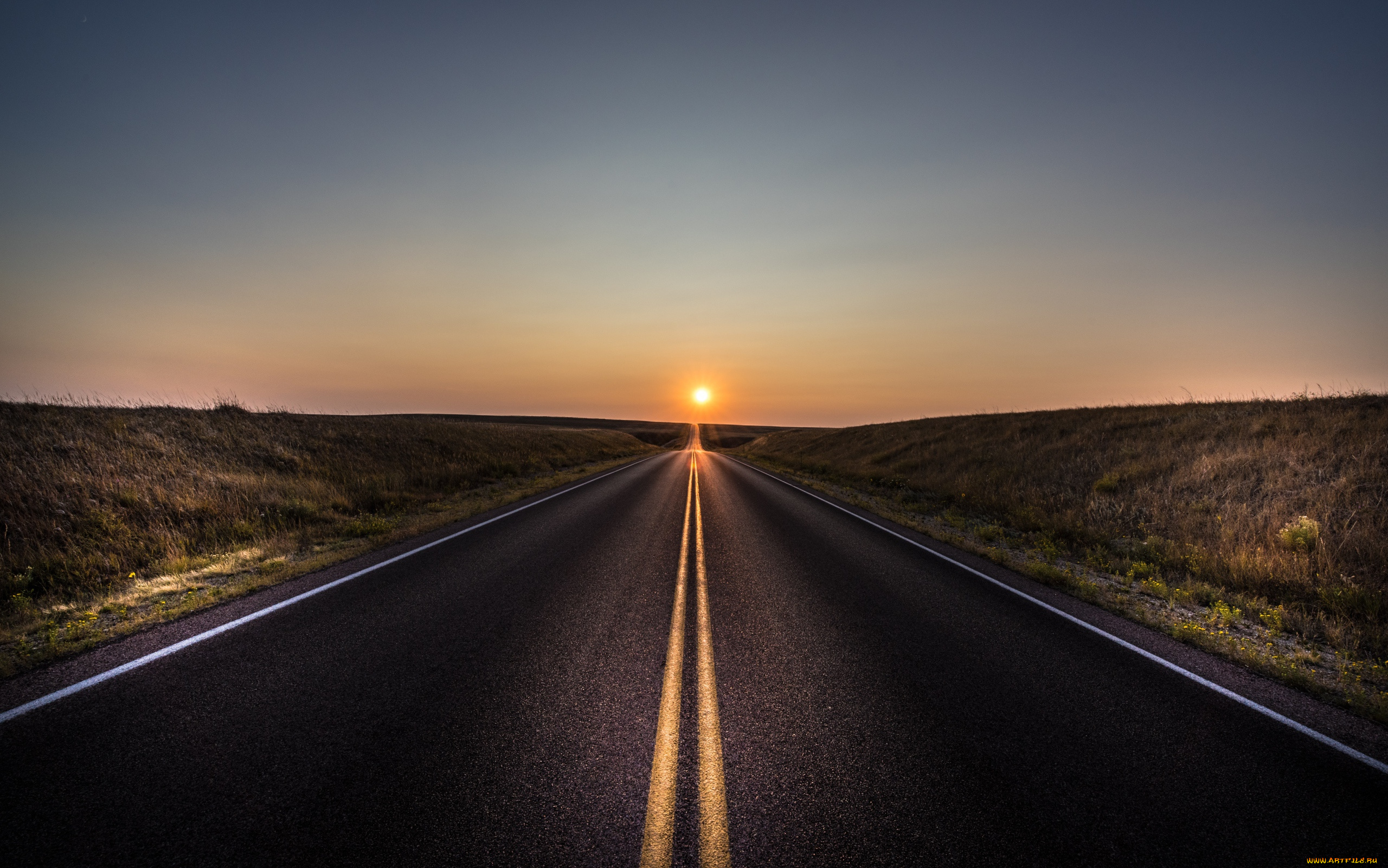 природа, дороги, солнце, дорога, трасса, шоссе, степь