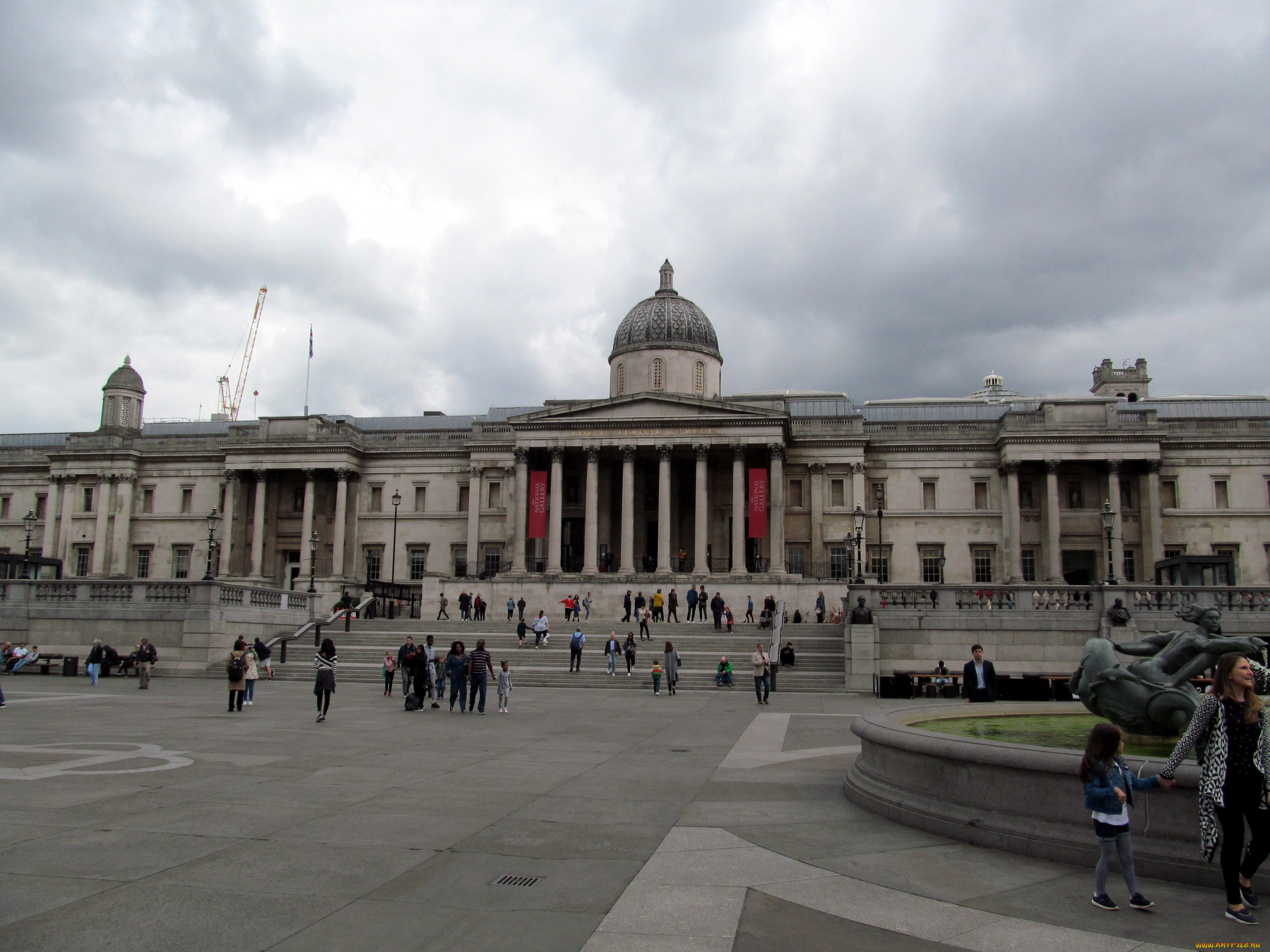 national, art, gallery, trafalgar, square, города, лондон, , великобритания, trafalgar, square, national, art, gallery