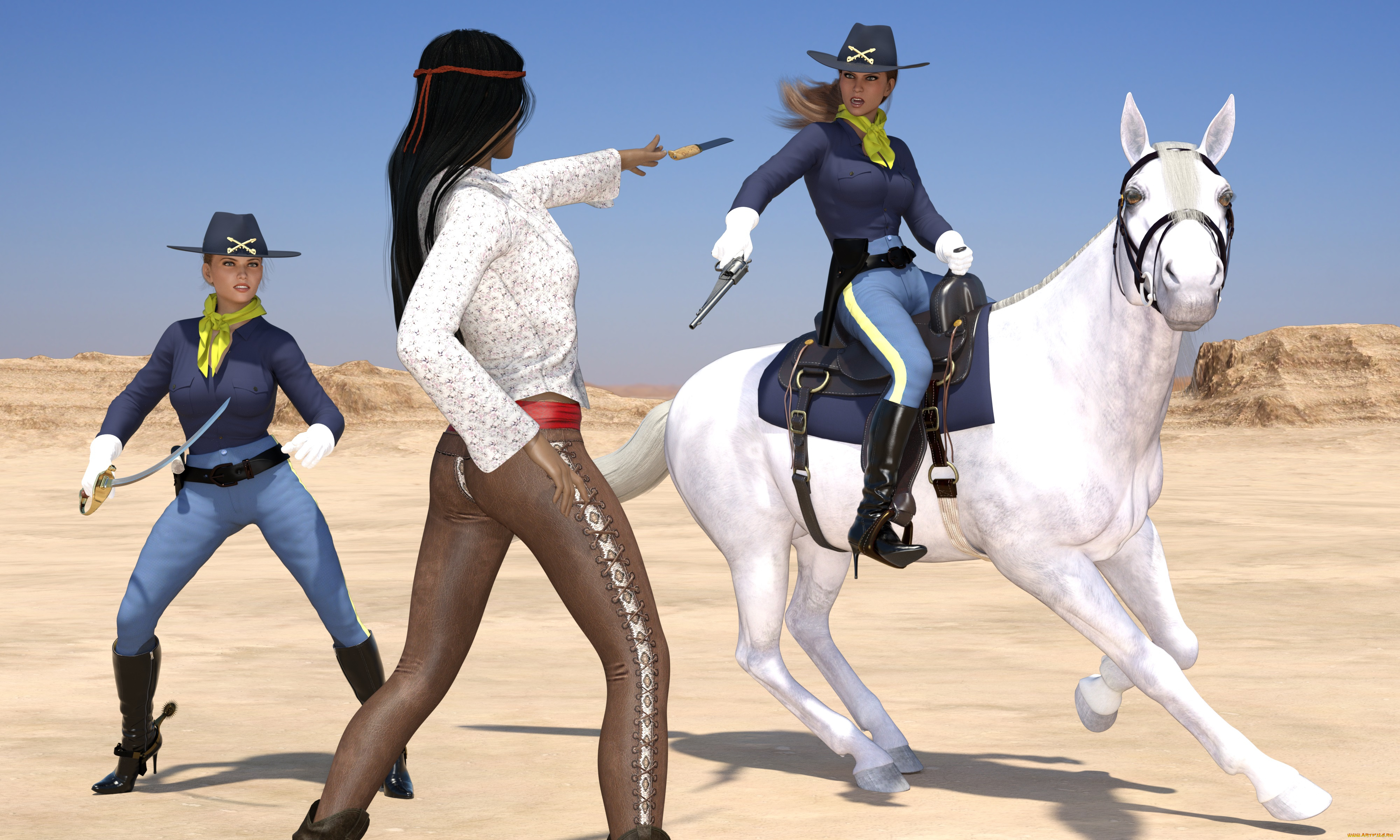 3д, графика, фантазия, , fantasy, фон, взгляд, девушки