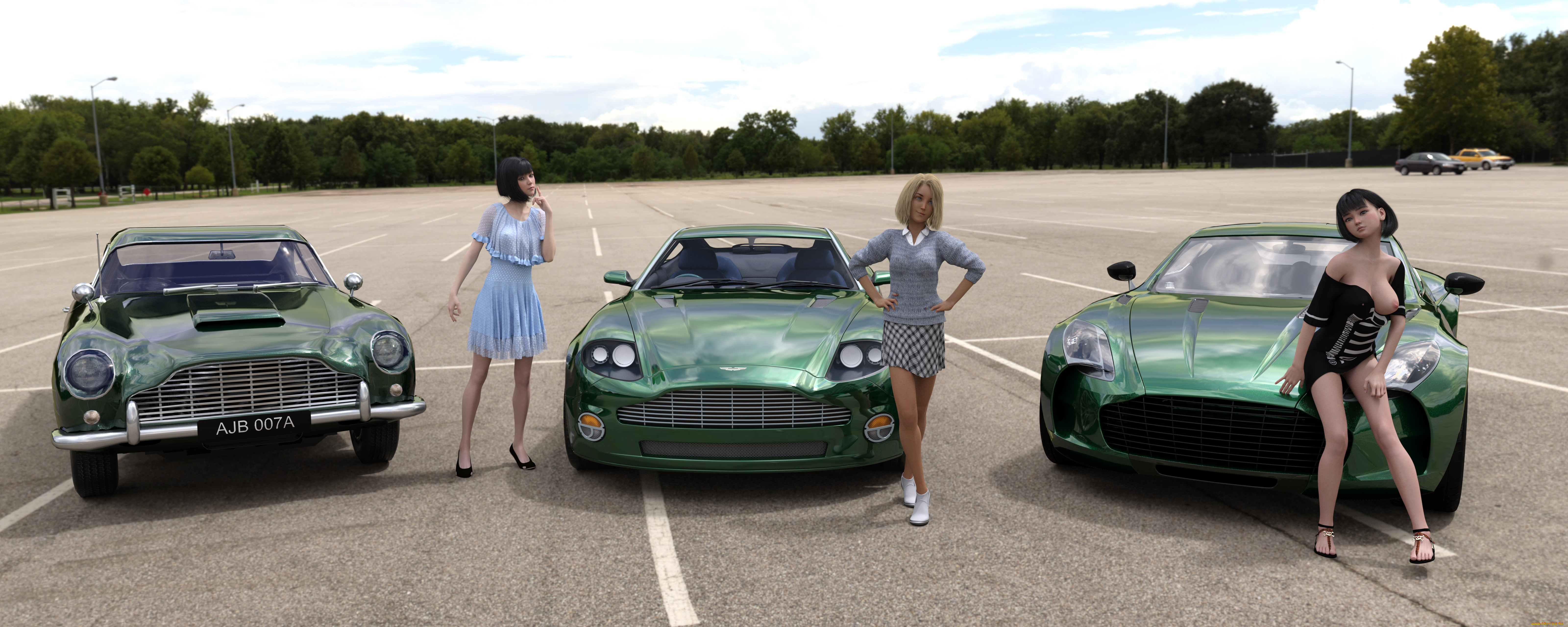 3д, графика, люди-авто, мото, , people-, car, , , moto, фон, взгляд, девушки