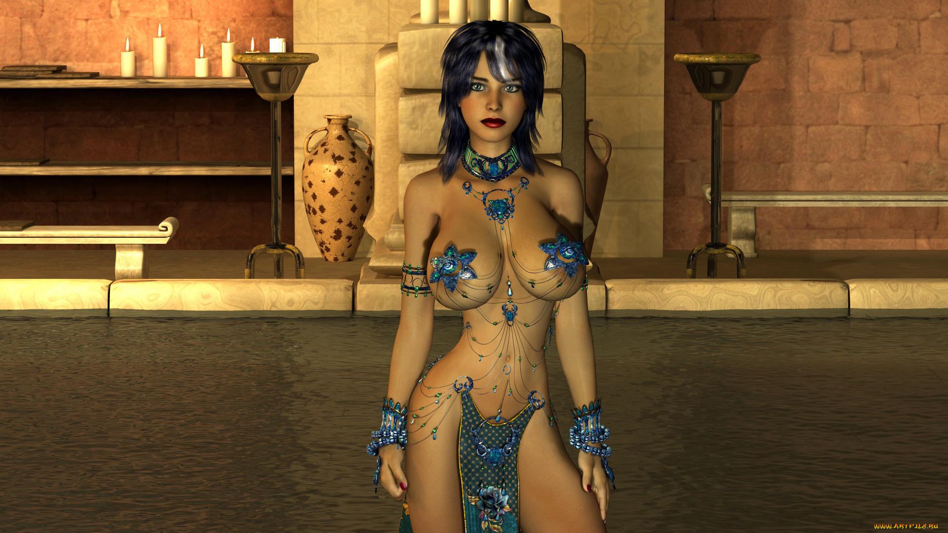 3д, графика, люди, , people, девушка, фон, взгляд, платье