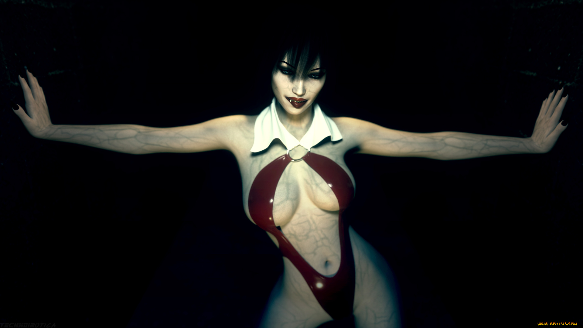 3д, графика, ужас, , horror, девушка, фон, взгляд