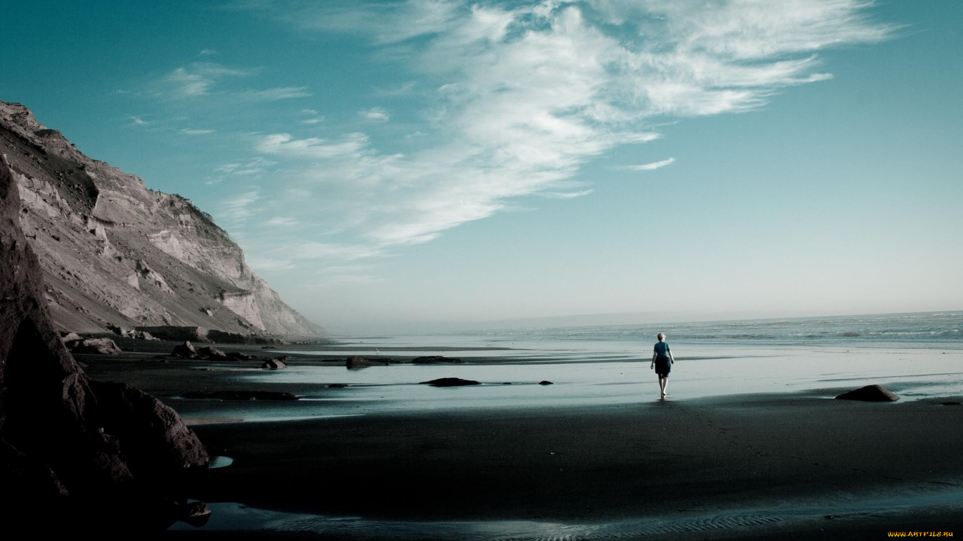 девушки, -, блондинки, , светловолосые, блондинка, берег, море, скалы