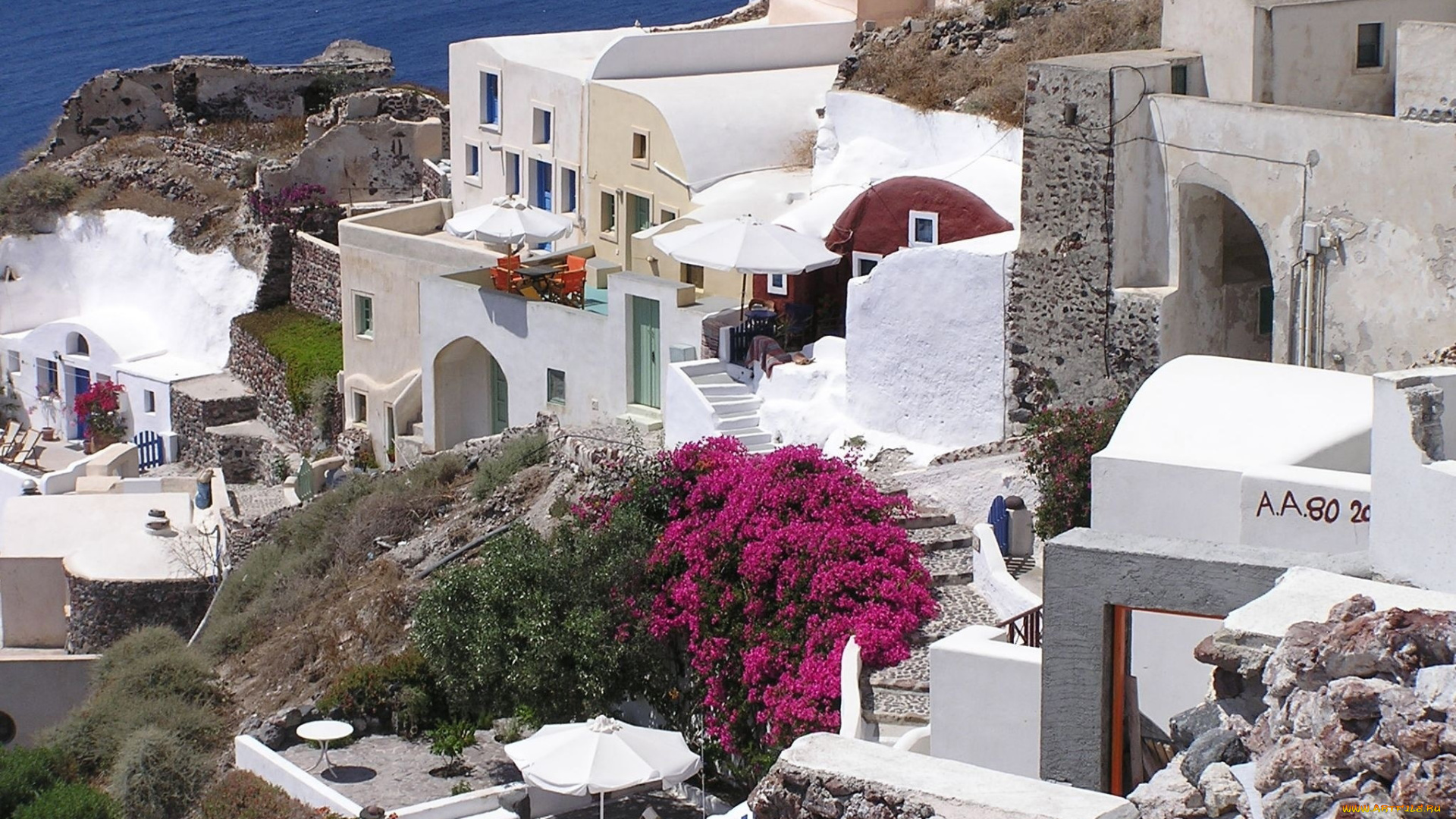 города, санторини, , греция, дома