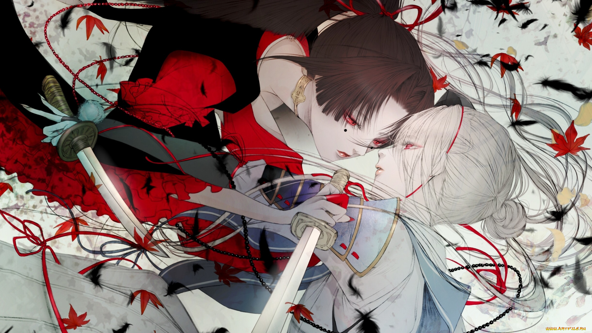 аниме, touken, ranbu, танец, мечей