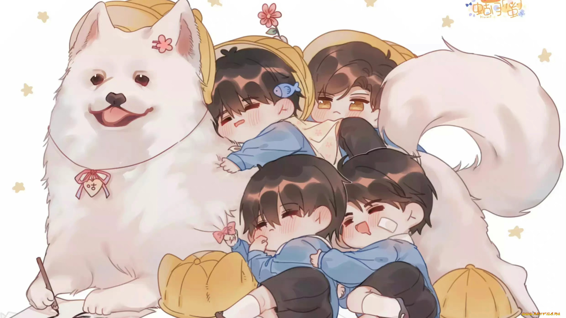 аниме, животные, , существа, собака, малыши