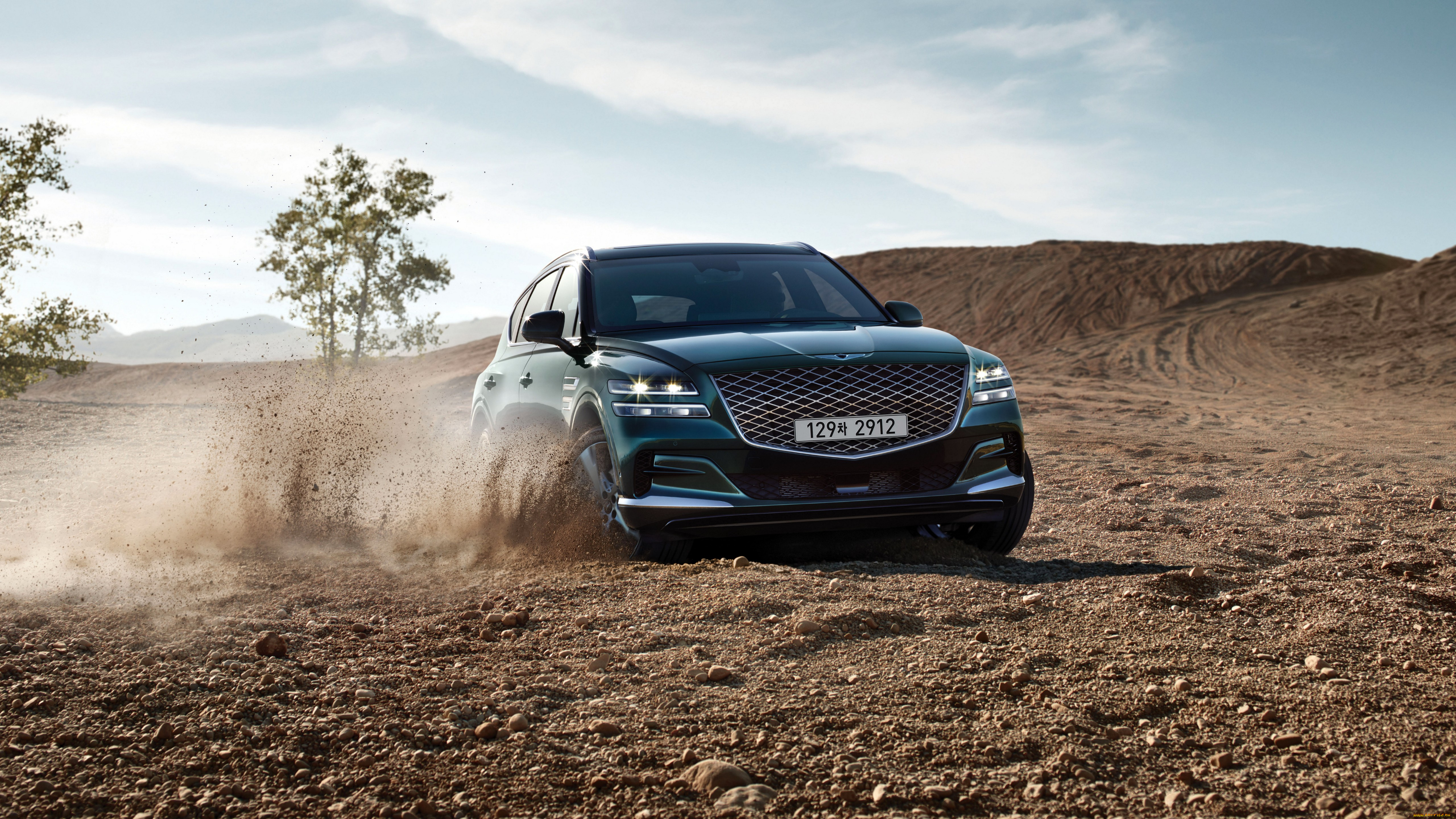 genesis, gv80, автомобили, genesis, синий, полигон