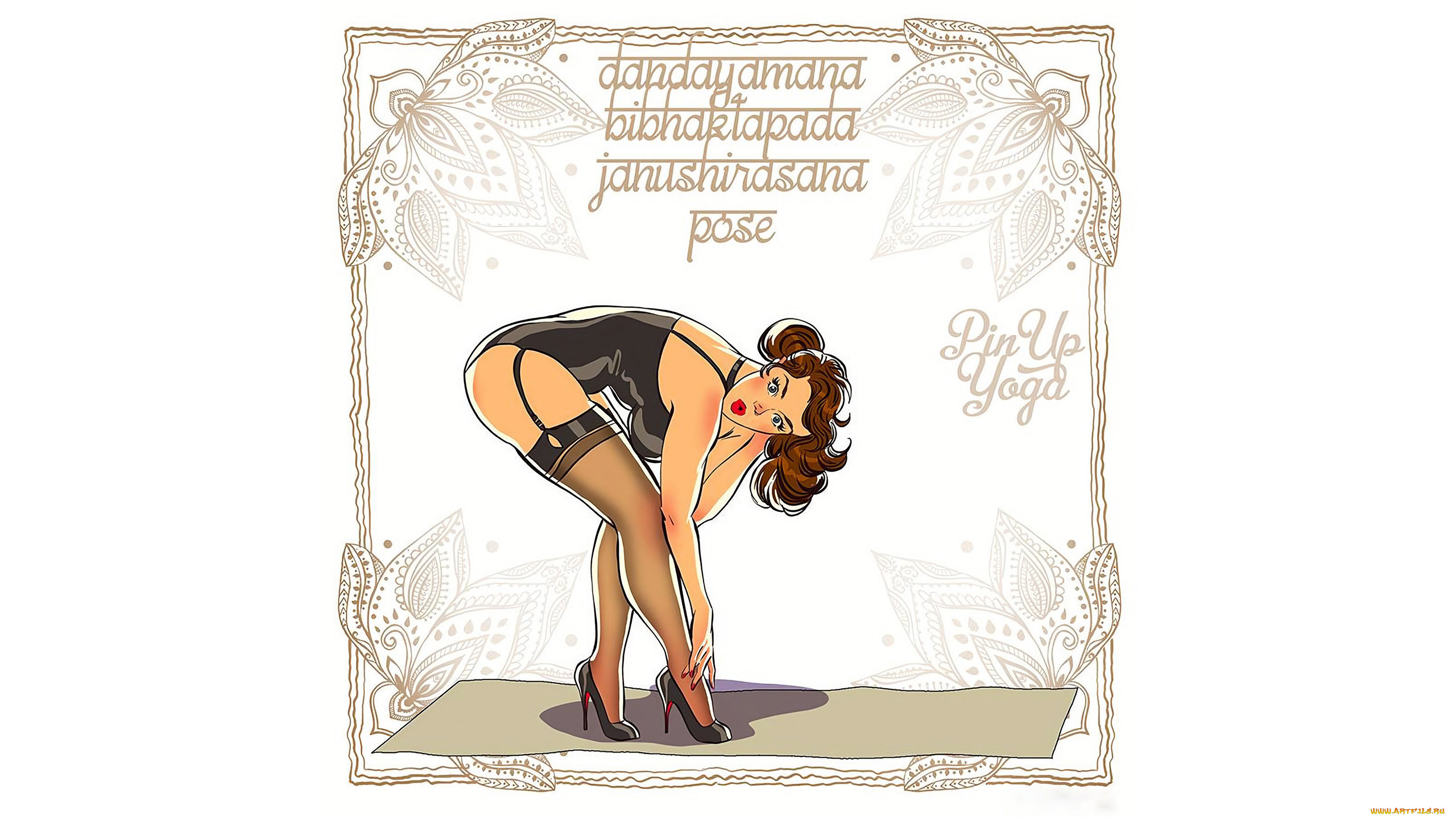 рисованное, люди, красивая, девушка