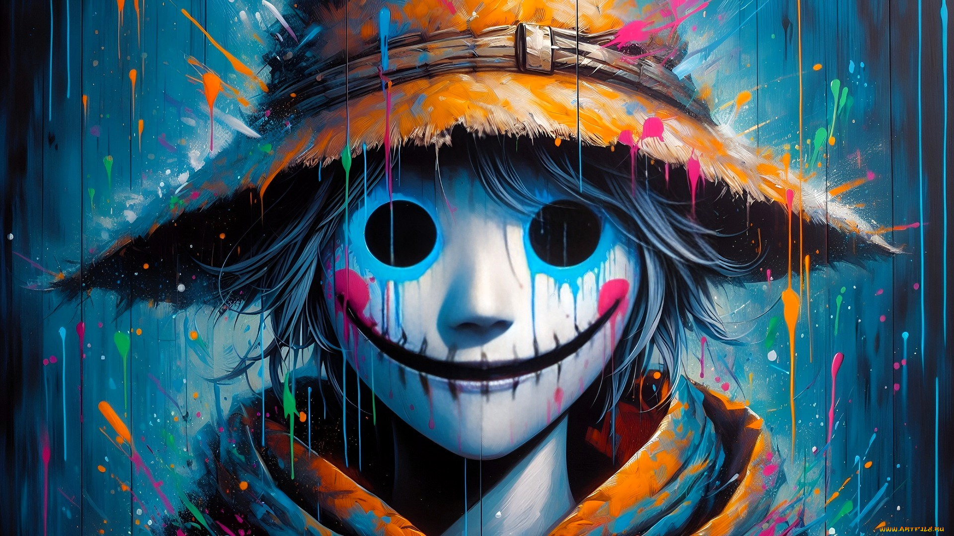 фэнтези, нежить, существо, шляпа, улыбка, краски