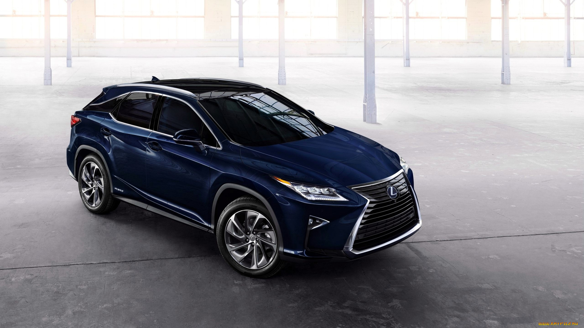lexus, rx, автомобили, lexus, синий, парковка, столбы, свет, окна