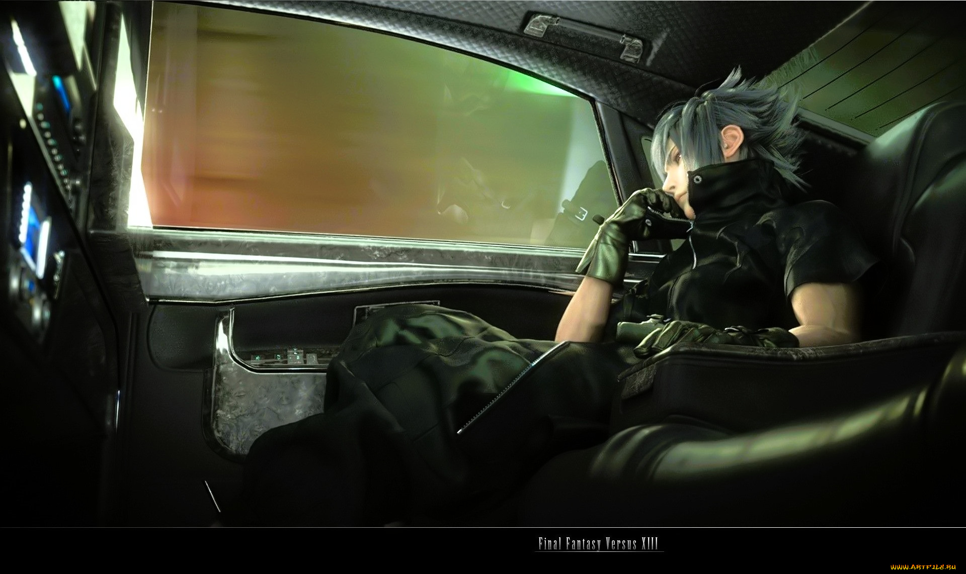 видео, игры, final, fantasy, xiii, парень, машина, окно, перчатки