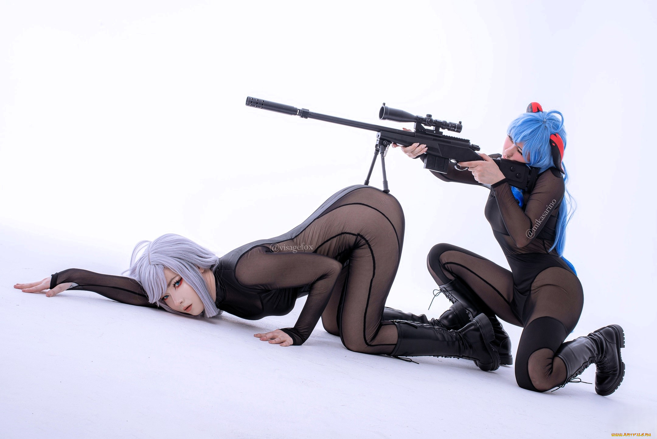 hologana, девушки, подруги, образы, косплей, костюмы, оружие