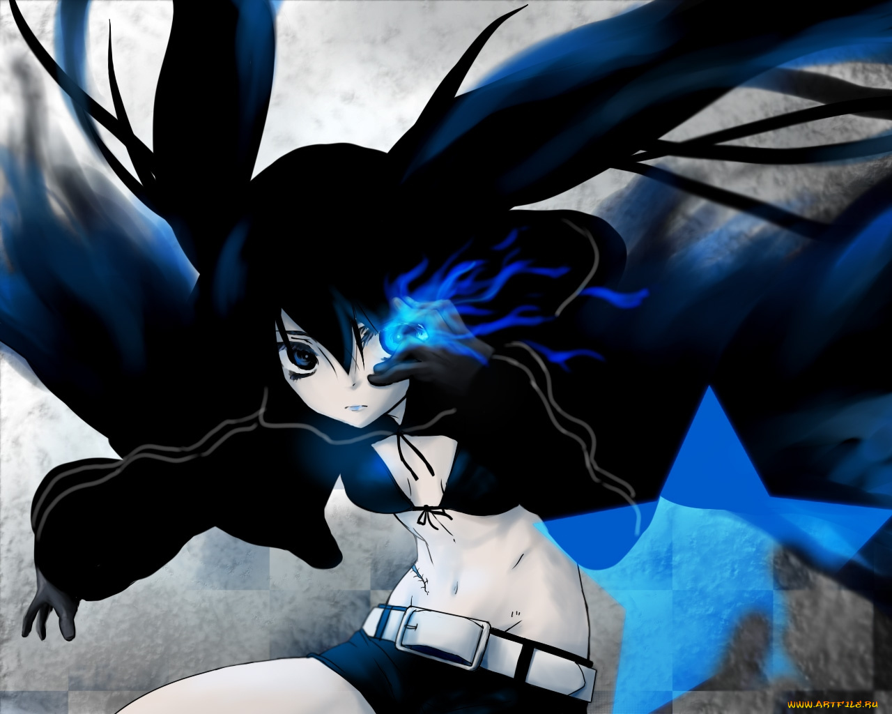 аниме, black, rock, shooter