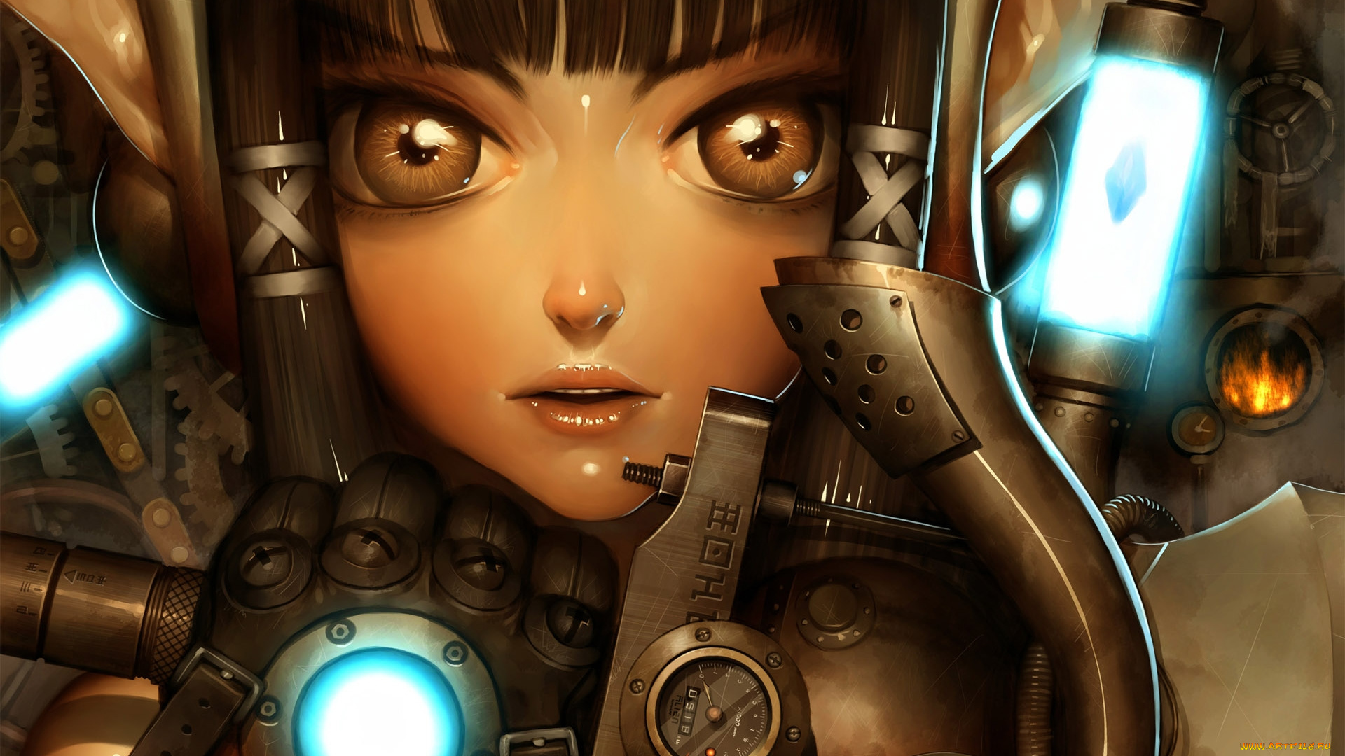 аниме, weapon, blood, technology