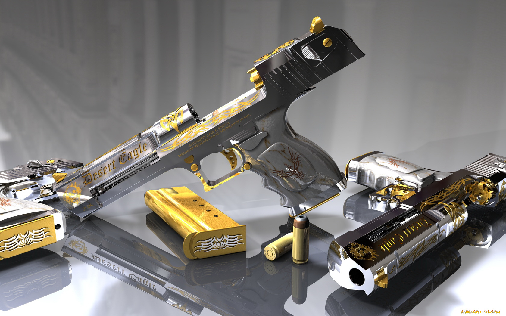 3д, графика, military, пули, магазин, пистолет