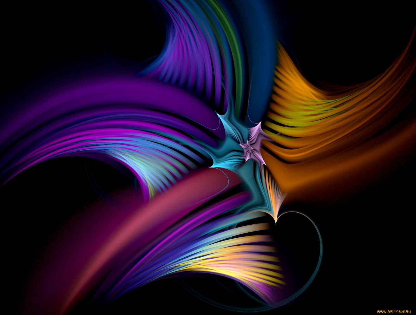 3д, графика, fractal, фракталы, узор, цвета, фон