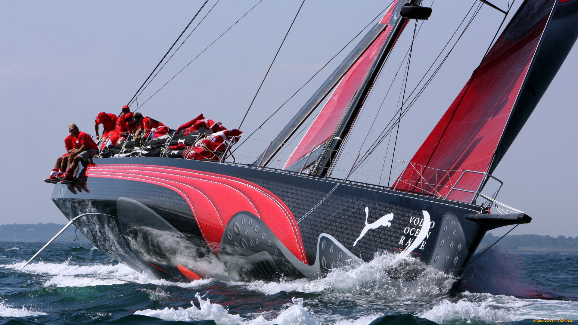 спорт, парусный, яхта, паруса, люди