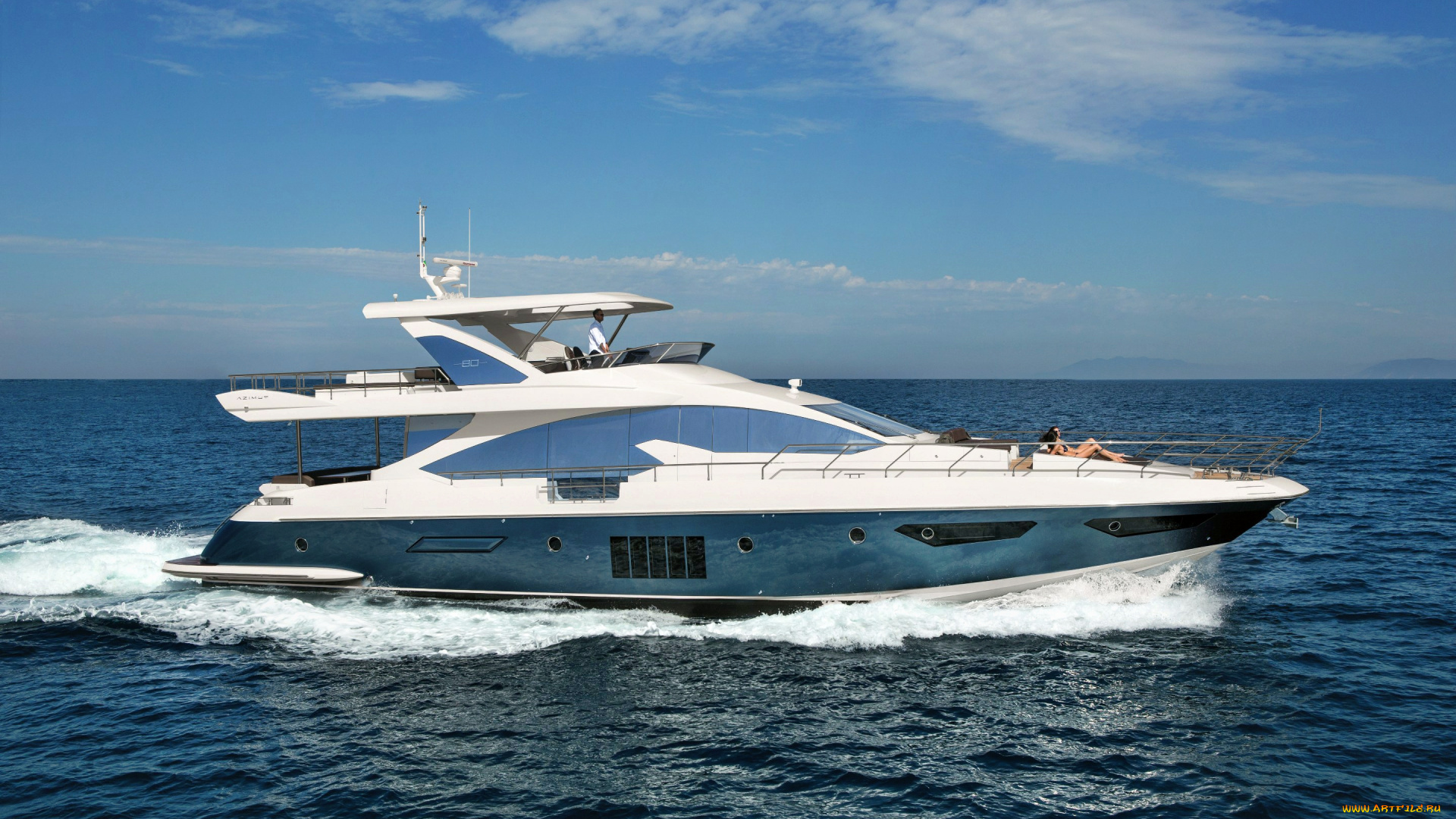 azimut, 80, корабли, Яхты, брызги, волна, яхта, горизонт, океан, отдых