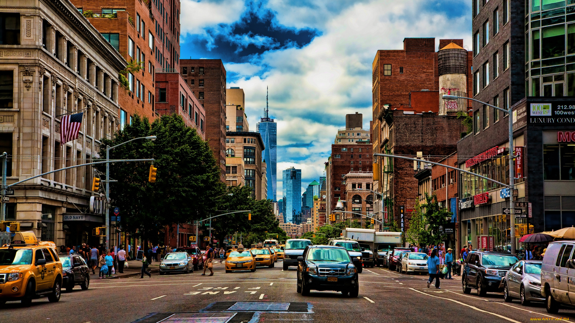 города, нью, йорк, сша, дорога