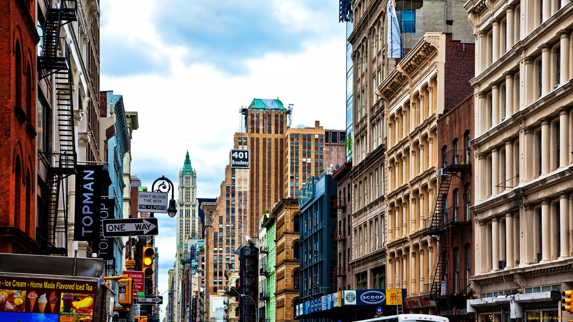 города, нью, йорк, сша, улица