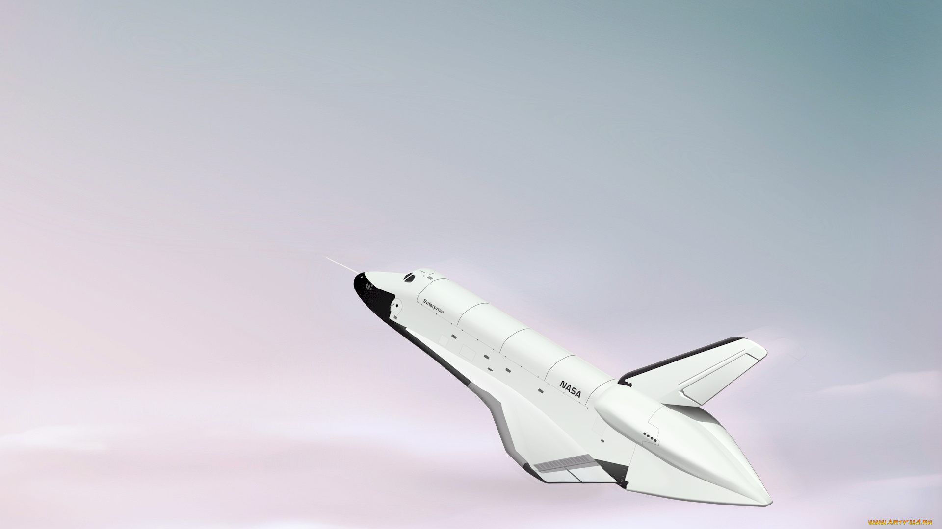 рисованные, авиация, полет, ентерпрайс, шатл