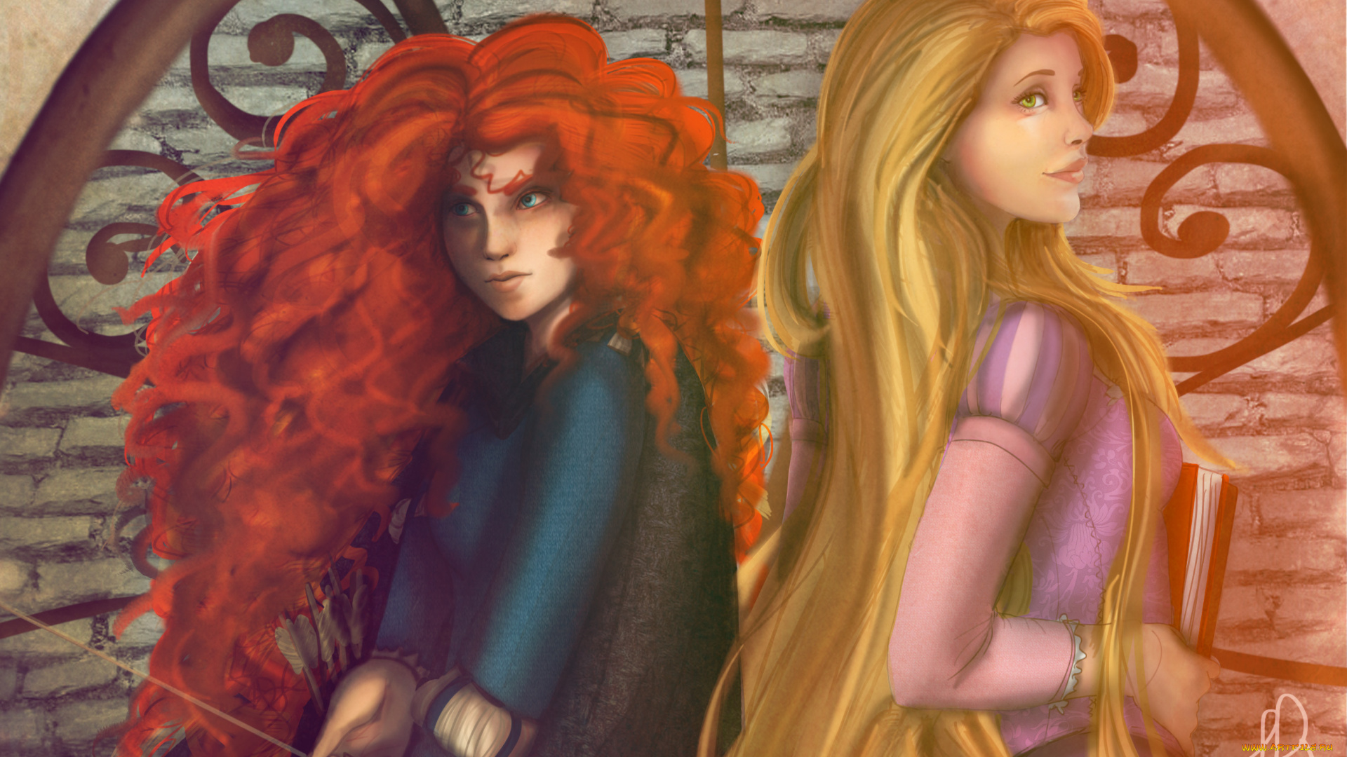 рисованные, люди, девушки