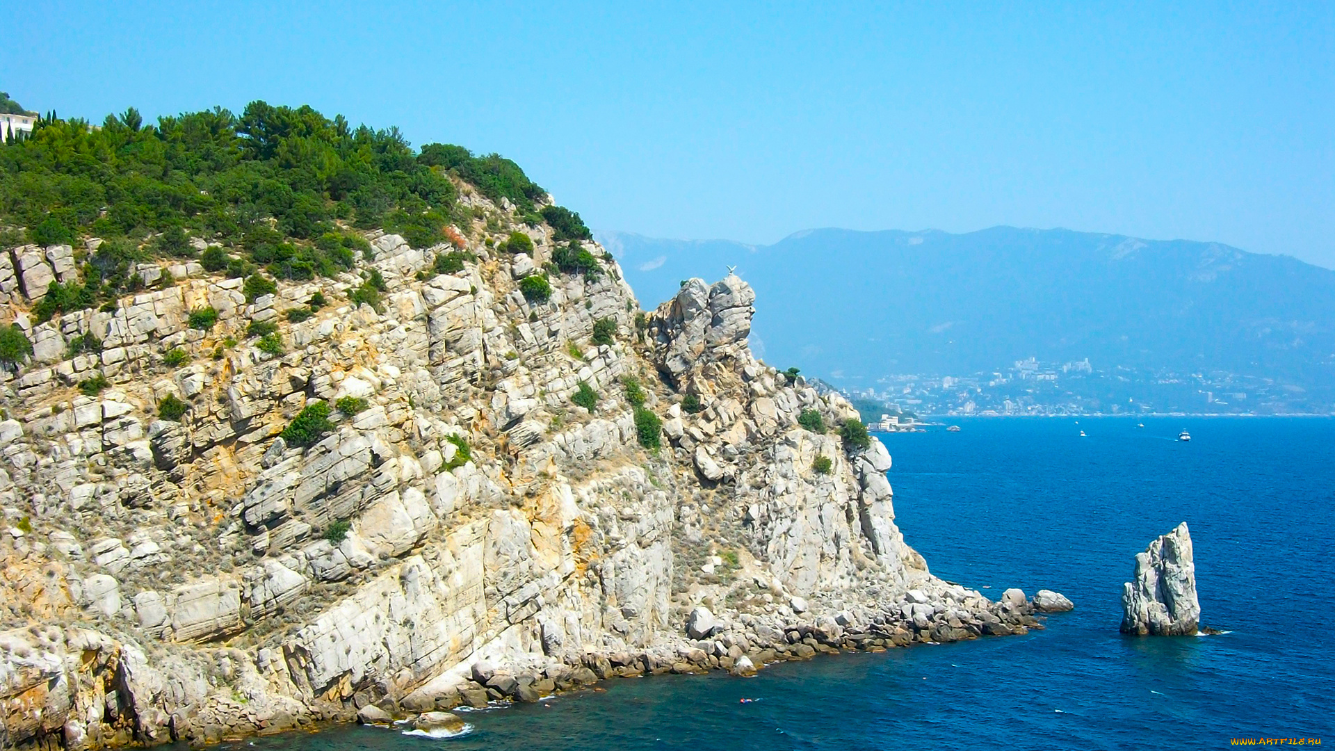 Ялта, природа, побережье, море, горы