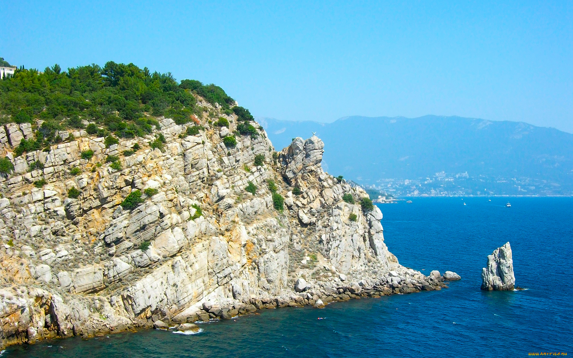 Ялта, природа, побережье, море, горы