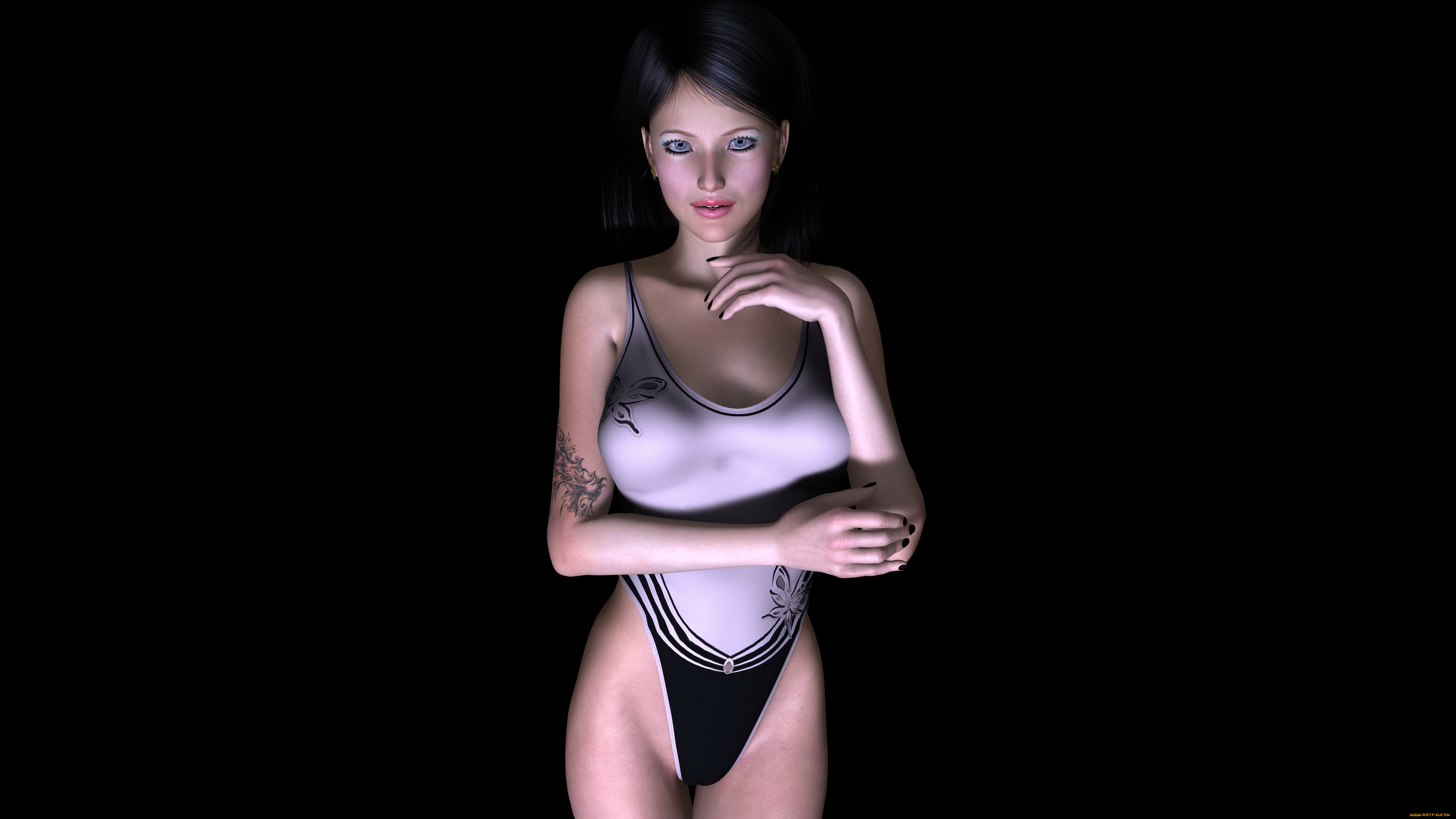 3д, графика, people, люди, взгляд, девушка, фон