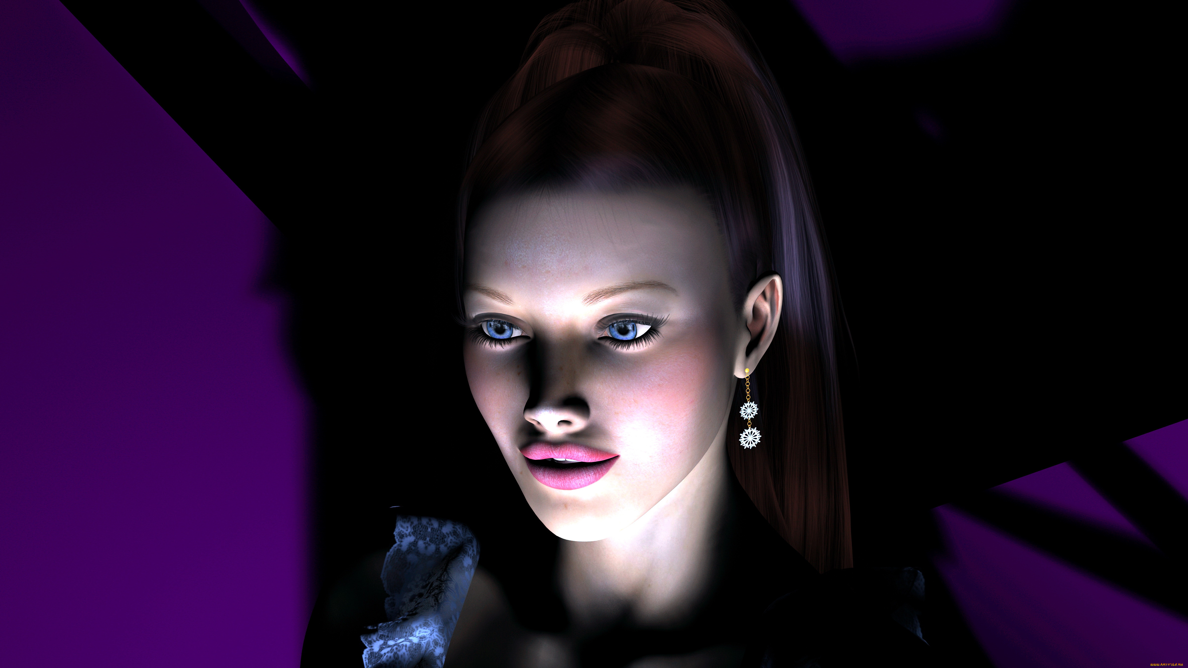 3д, графика, portraits, портрет, взгляд, девушка