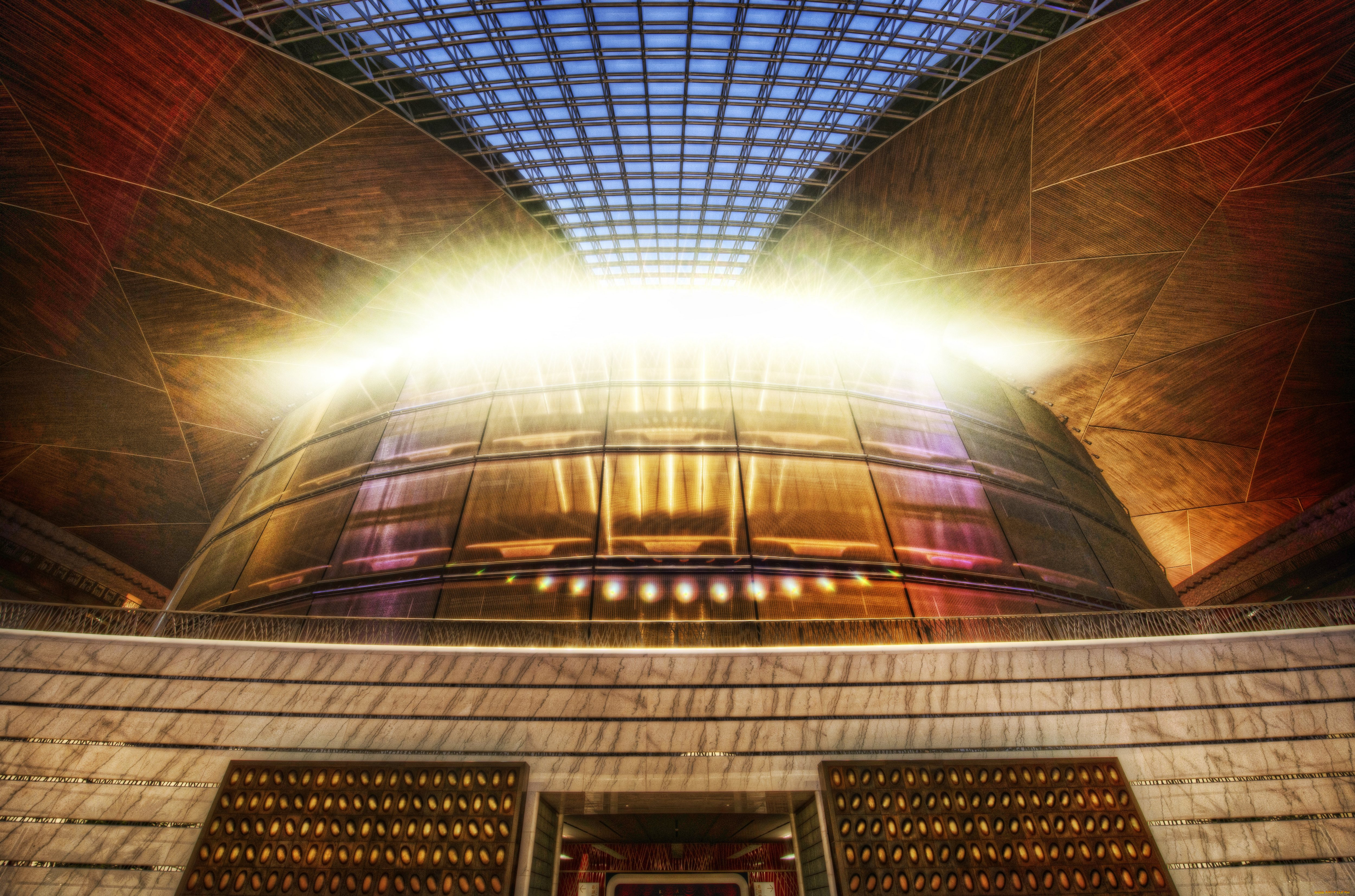 интерьер, театральные, концертные, кинозалы, национальный, центр, исполнительских, искусств, купол, пекин, большой, театр, китай, эллипсоид