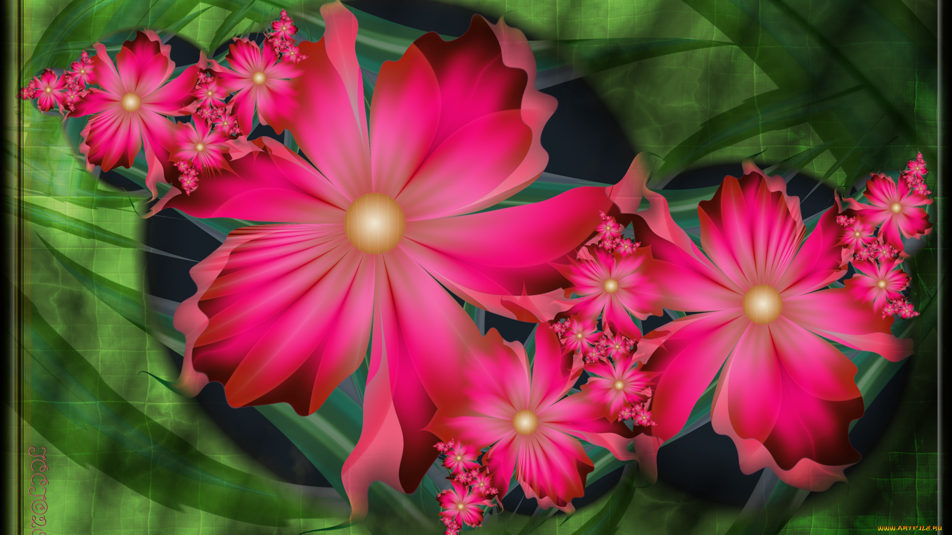 3д, графика, цветы, , flowers, фон, цвета, узор