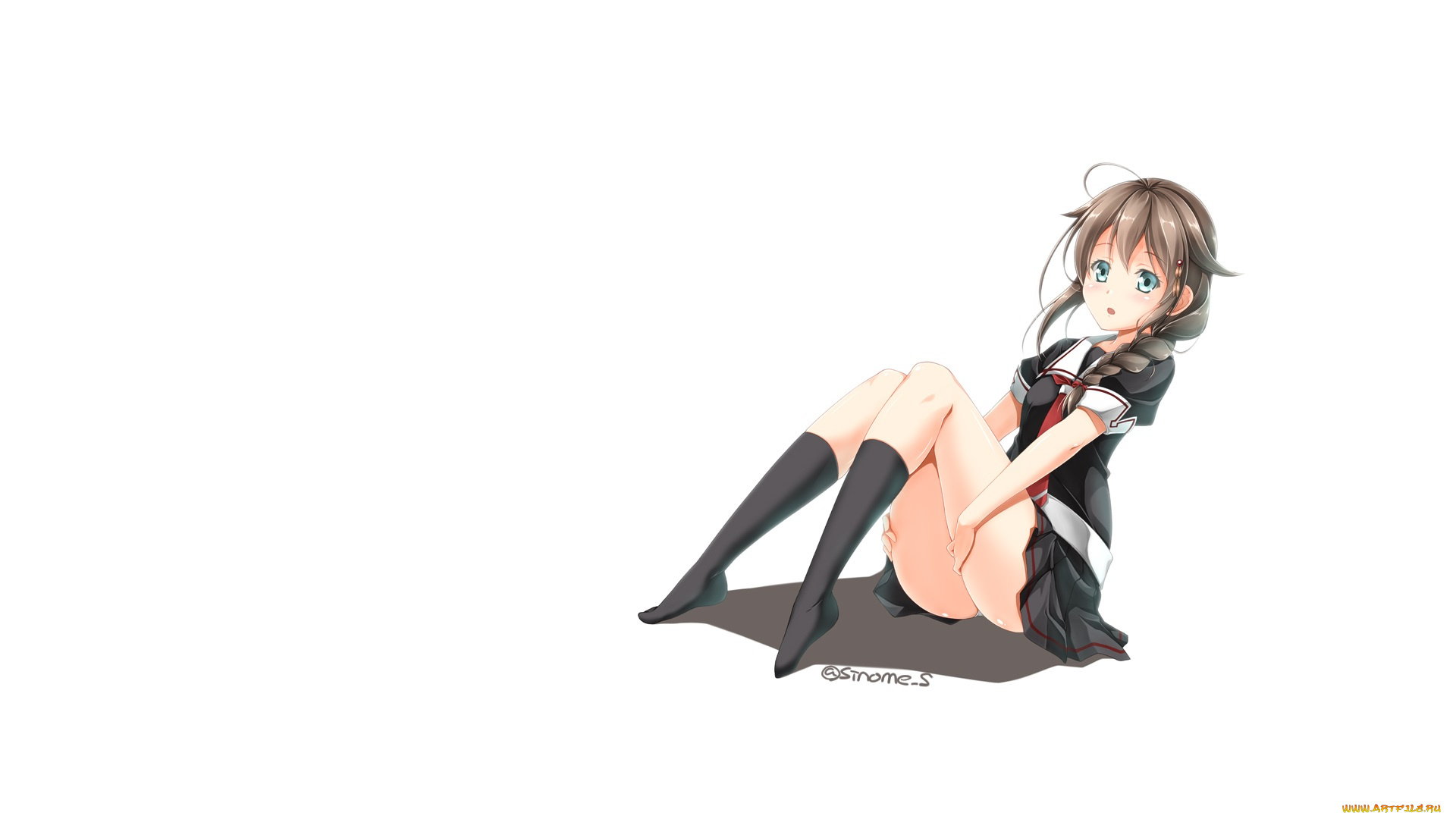 аниме, kantai, collection, белый, фон, девушка