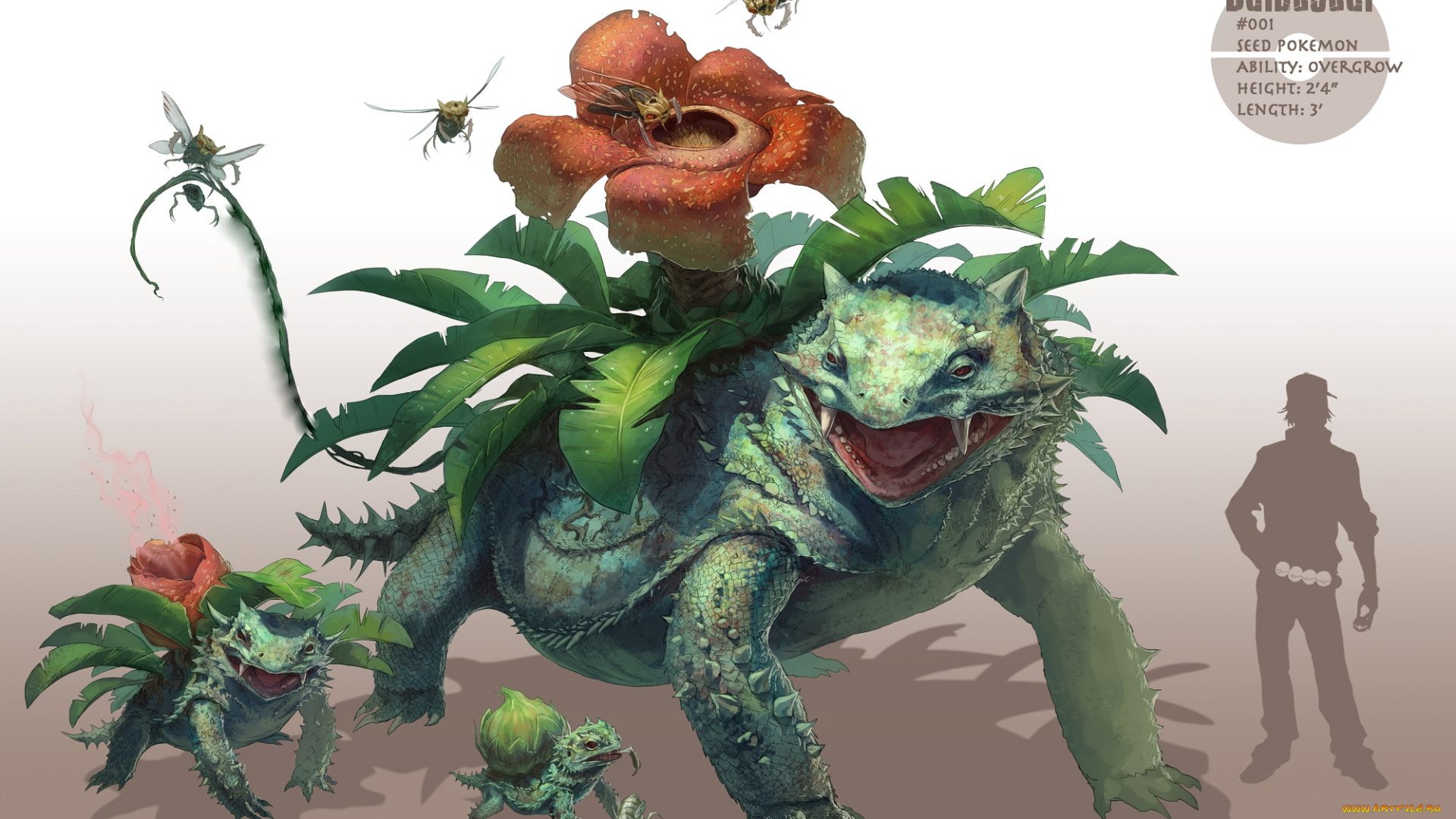 аниме, pokemon, покемоны, силуэт, арт, белый, фон, человек