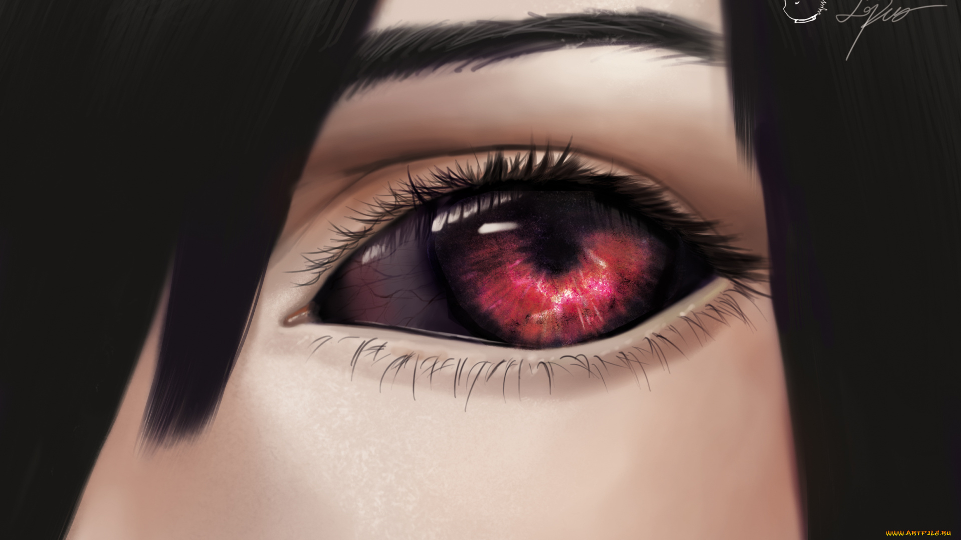 аниме, tokyo, ghoul, красный, глаз, арт, токийский, гуль