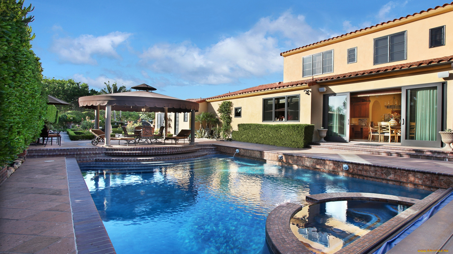 интерьер, бассейны, , открытые, площадки, двор, бассейн, отдых