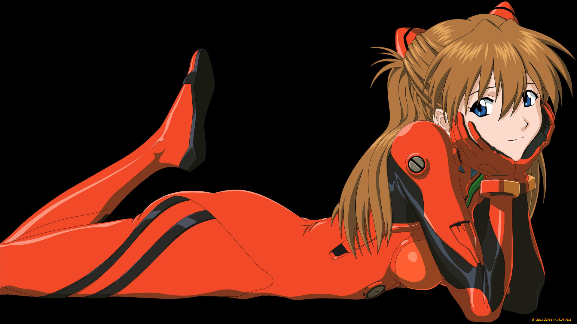 neon, genesis, evangelion, аниме, evangelion, soryu, лежит, asuka, langley, взгляд, девушка