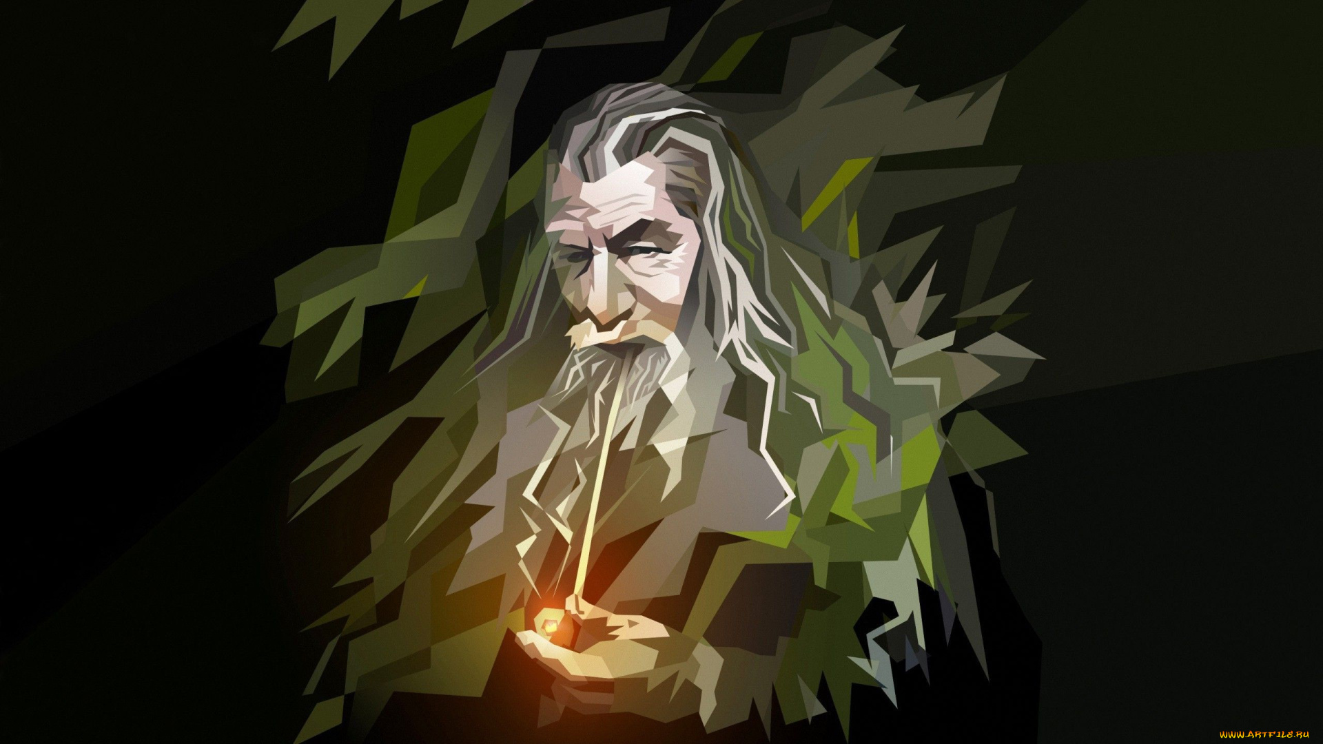 рисованные, люди, старик