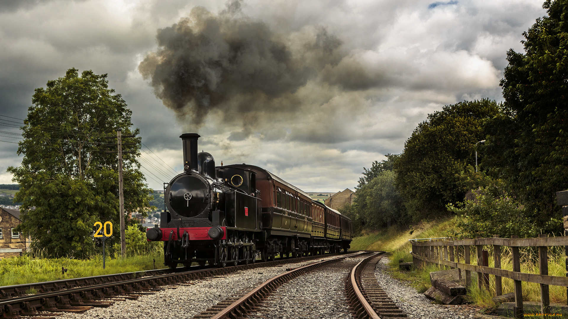 техника, паровозы, паровоз, рельсы, дорога, железная, вагоны