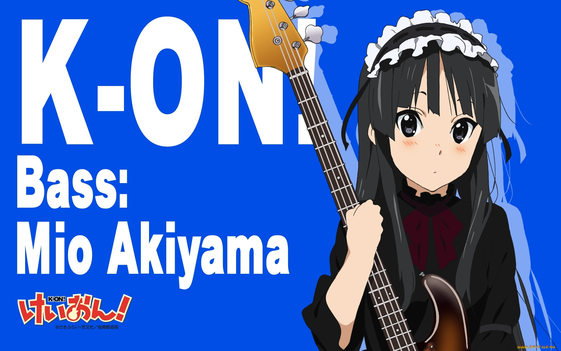 аниме, k-on, взгляд, девушка, гитара, akiyama, mio