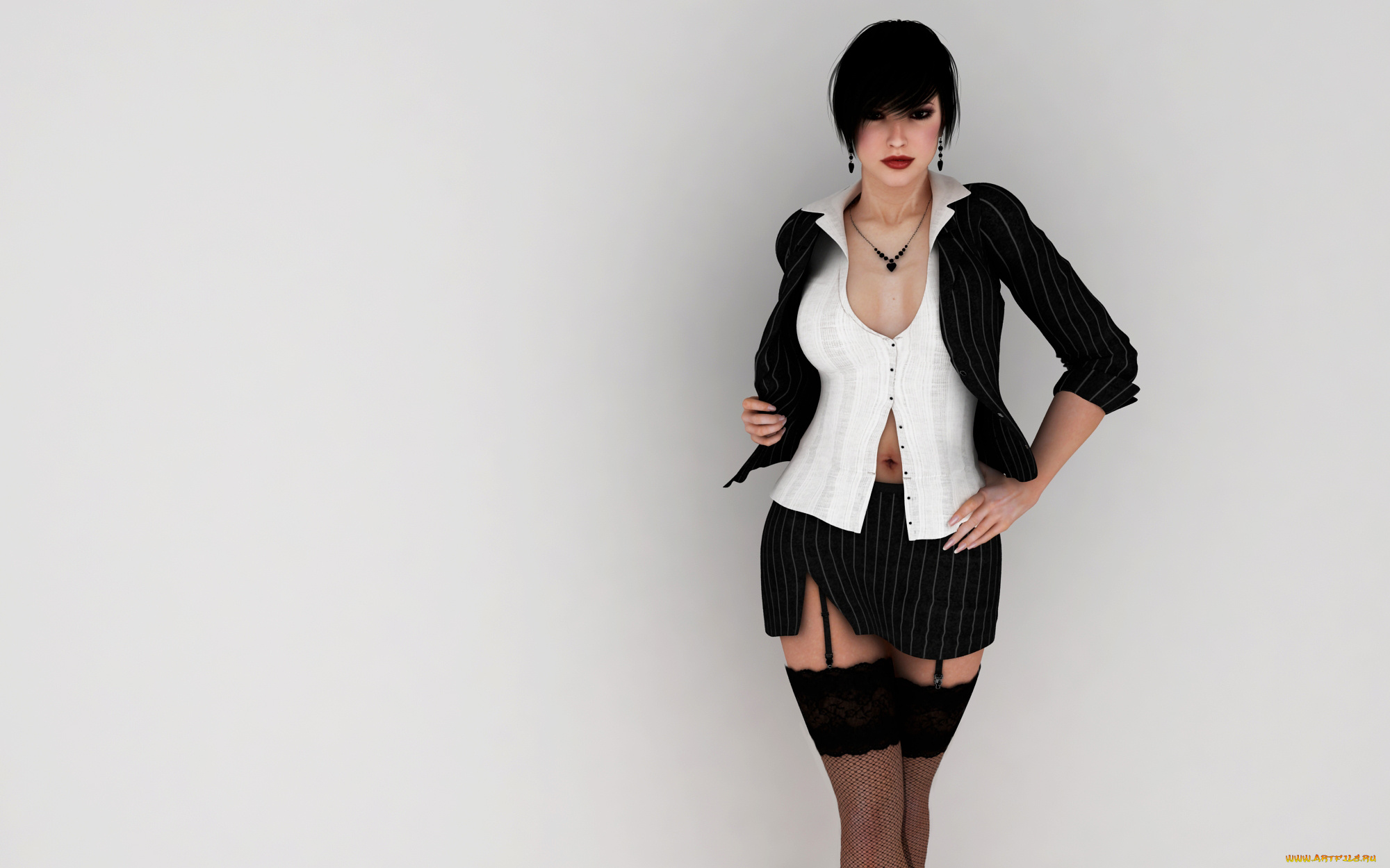 3д, графика, люди, , people, взгляд, девушка, юбка, кофта