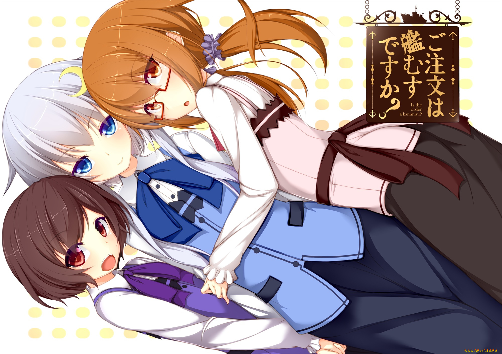 аниме, kantai, collection, обьятия, арт, девушки